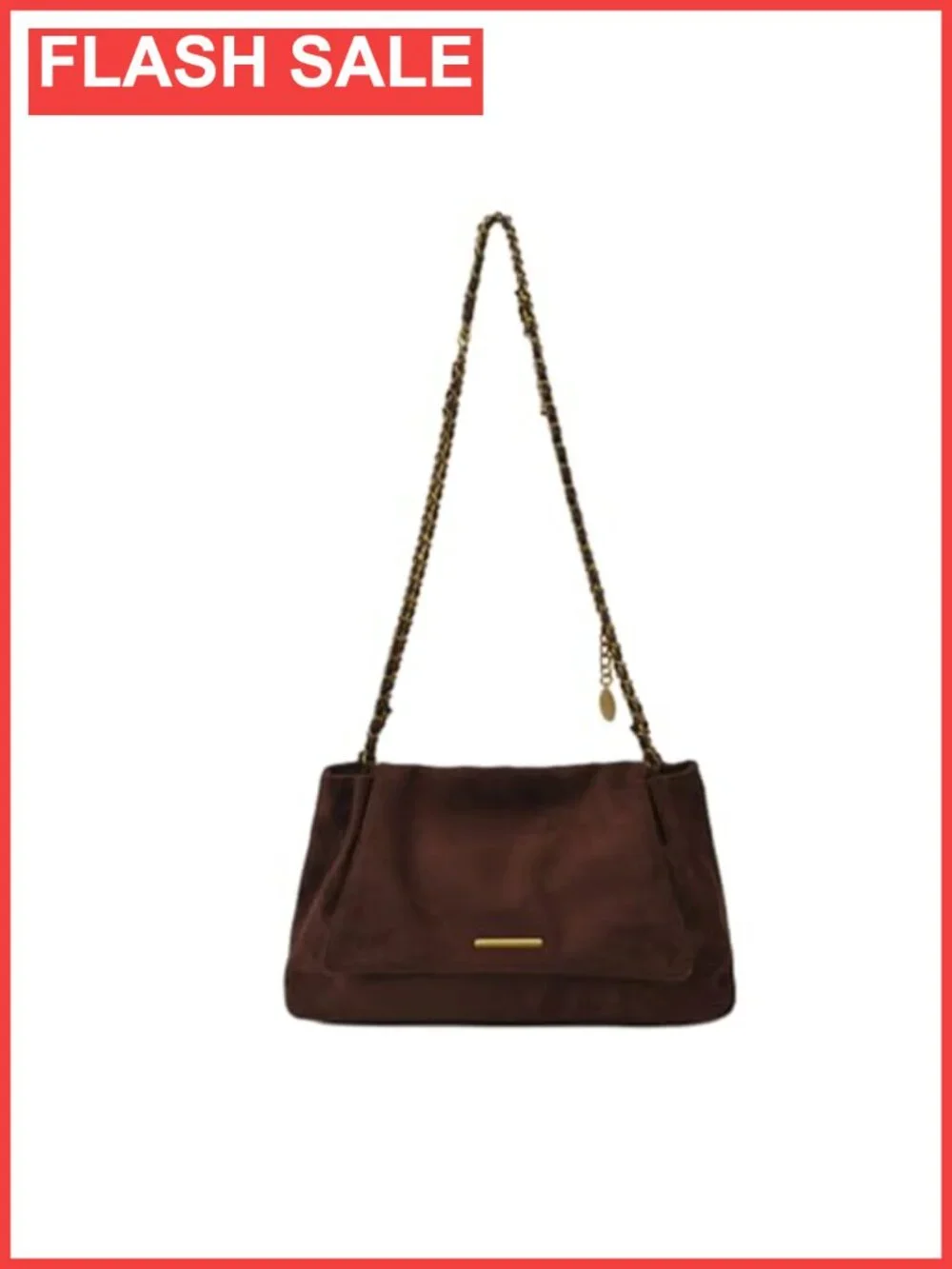Suede Slouchy Hobo Shoulder Bag with Chain Strap Large Soft